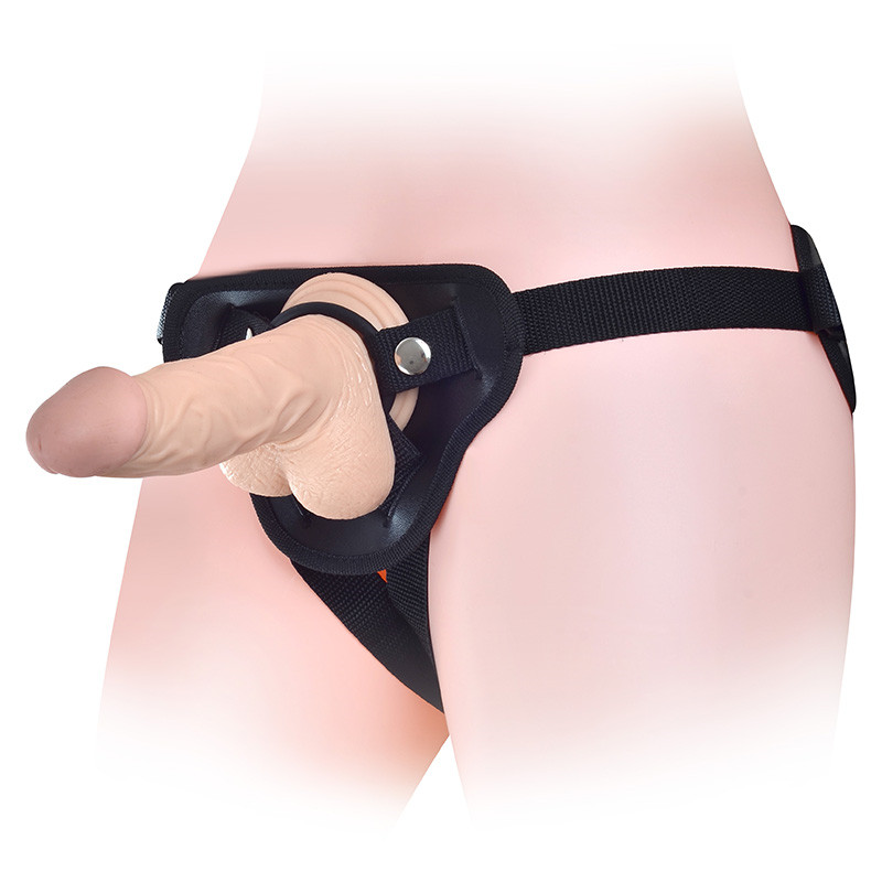 Leather Harness Strap On Sex Toy For Lesbian